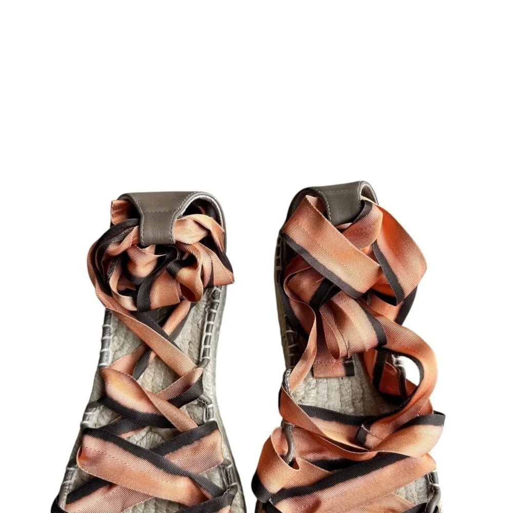 Ulla Johnson - Maya Ribbon Espadrille Nasturtium Sandals Ankle Straps Sz 37
